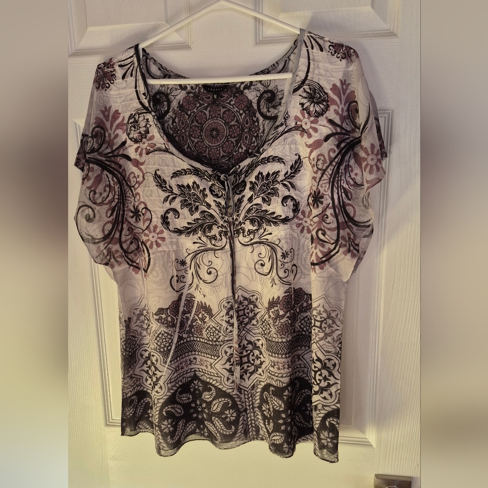 Floral and Paisley Patterned Top